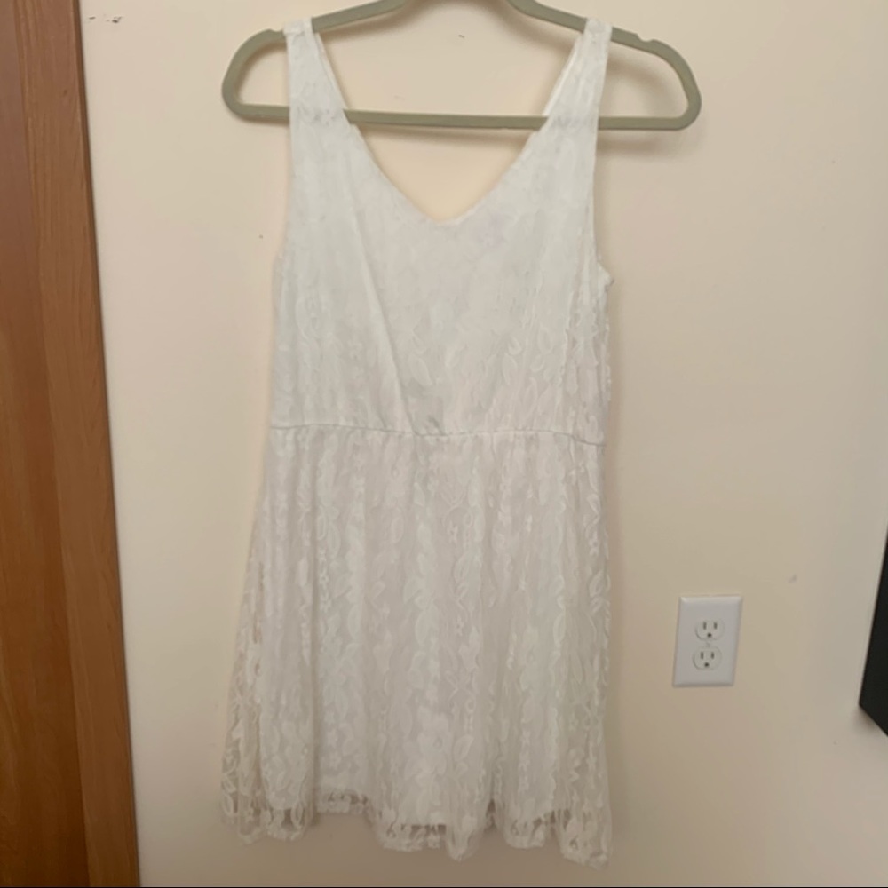 Charming Charlie White Floral Lace Dress